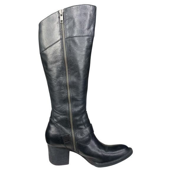 Born Women’s Shaylee Black Leather Side Zip Riding Boots Size US 6 - Picture 4 of 13